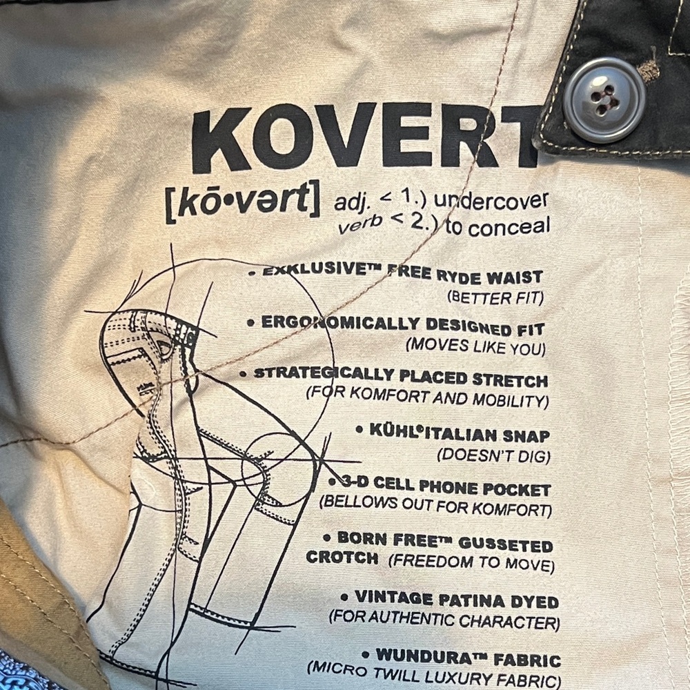 Kuhl Kovert Dark Charcoal Outdoor Pants Size 36X30 - Picture 11 of 12